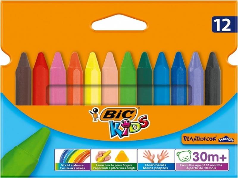 BİC JUMBO ÜÇGEN MUM BOYA 12'Lİ