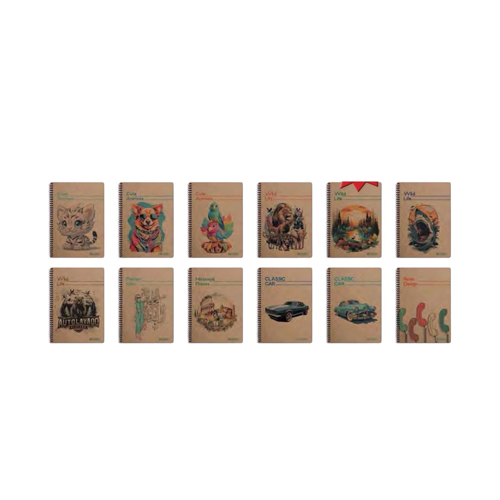 DEFNE 17X24 SERT KAPAK KRAFT KARELİ SPRALLİ