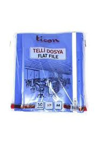 TİCON TELLİ DOSYA MAVİ 50'Lİ